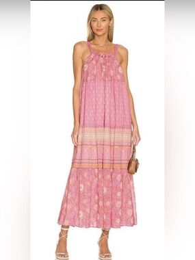 Spell & Gypsy “Utopia” Pink Boho Tiered Maxi Dress - Sz. S